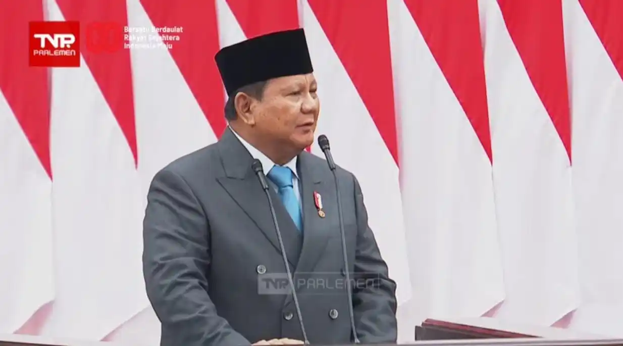 Presiden RI, Prabowo Subianto (Foto: Youtube/TVR PARLEMEN)