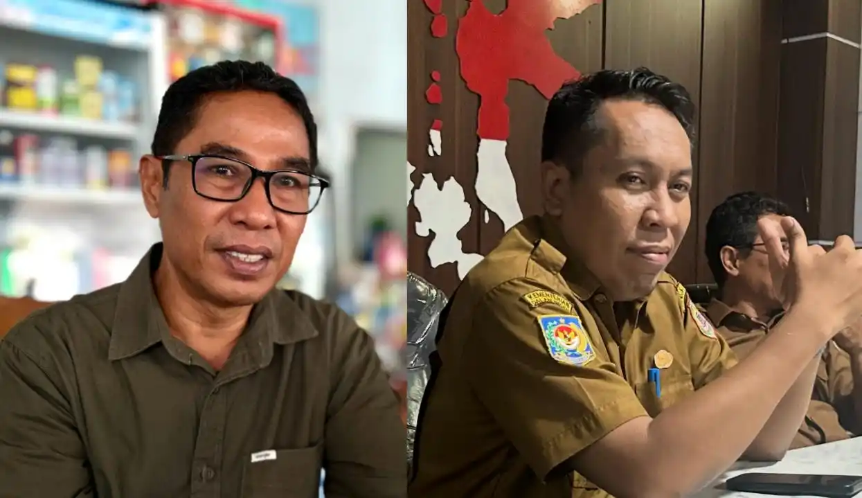 Plt Kadis PUPR Malut, Sofyan Kamarullah (kanan) dan Plt Kepala BPBJ, Abdul Farid Hasan (kiri) (Foto: MI/Rais Dero)