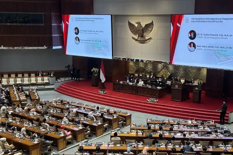 Suasana Rapat Paripurna DPR RI yang digelar di Jakarta, Selasa (15/10/2024). (Foto: ANTARA)