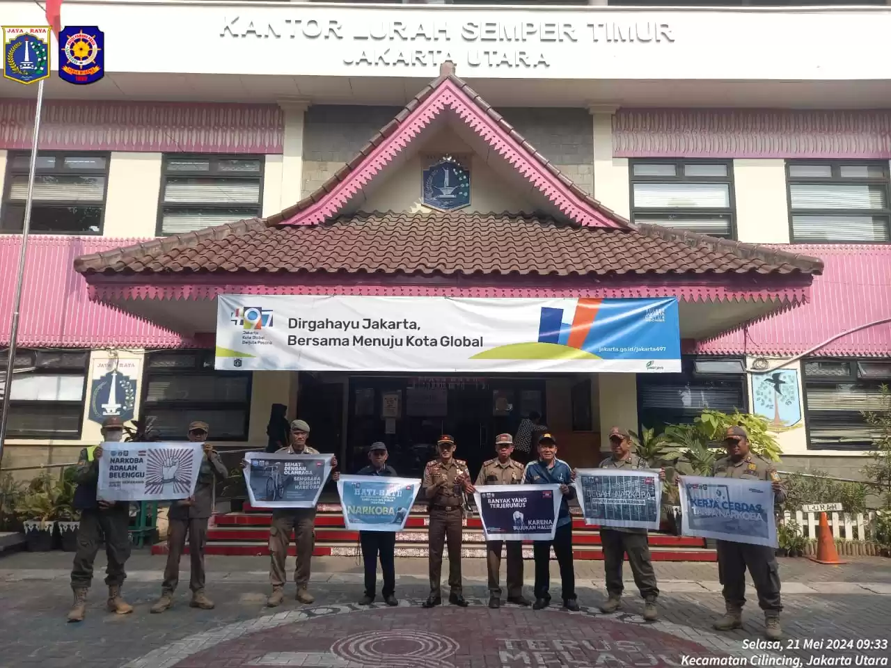 Satpol PP Kecamatan Cilincing mengadakan sosialisasi dan edukasi bahaya narkoba, Selasa (21/5/2024) (Foto: Dok MI)