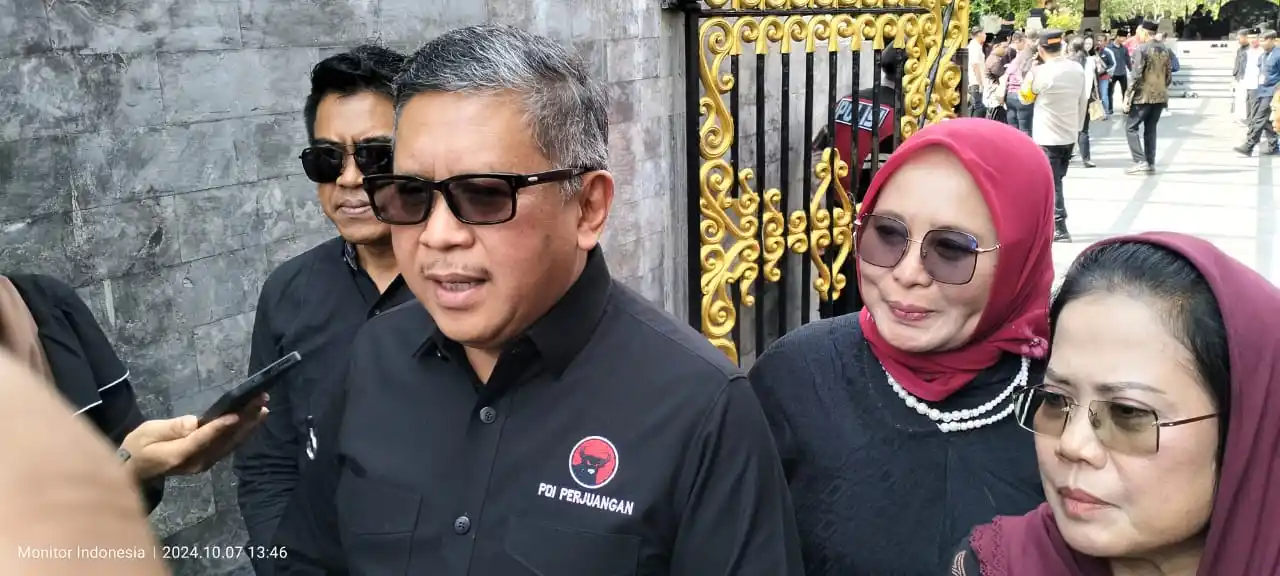 Sekjen DPP PDI Perjuangan, saat menyampaikan keterangan pers. (Foto: Dok MI/Joko Prasetyo)