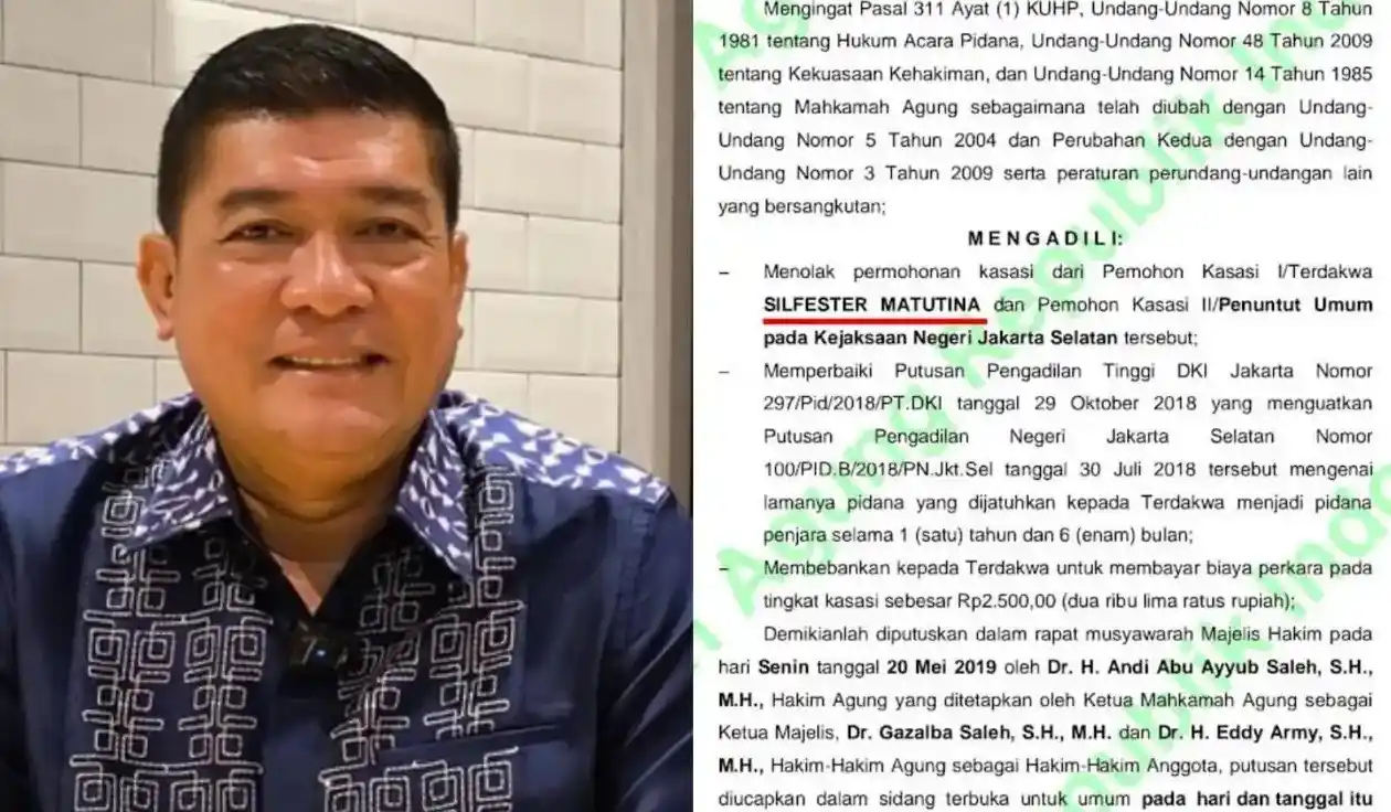 Nyali Kejaksaan Kerdil di Hadapan Terpidana Silfester! Silfester Matutina. Foto: Kolase MI