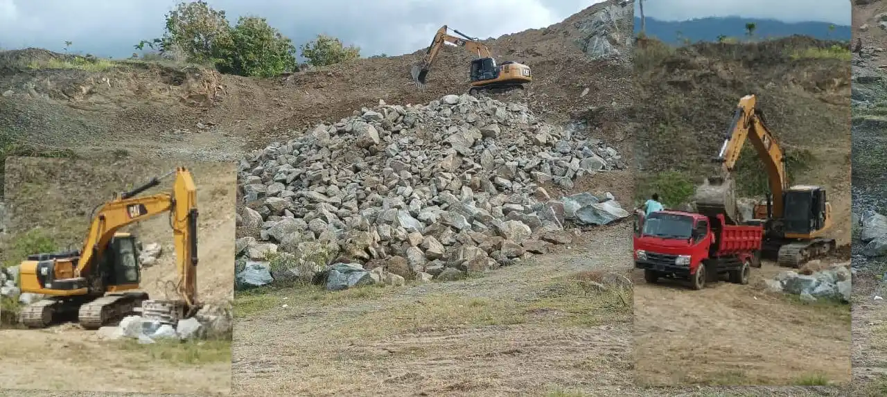 Salah satu tambang galian C diduga ilegal di Bombana, Sulawesi Tenggara (Sultra) (Foto: Dok MI)
