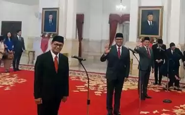 Thomas Djiwandono, Sudaryono, dan Yuliot Tanjung dilantik sebagai Wakil Menteri oleh Presiden Jokowi di Istana Negara, Jakarta, Kamis, 18 Juli 2024