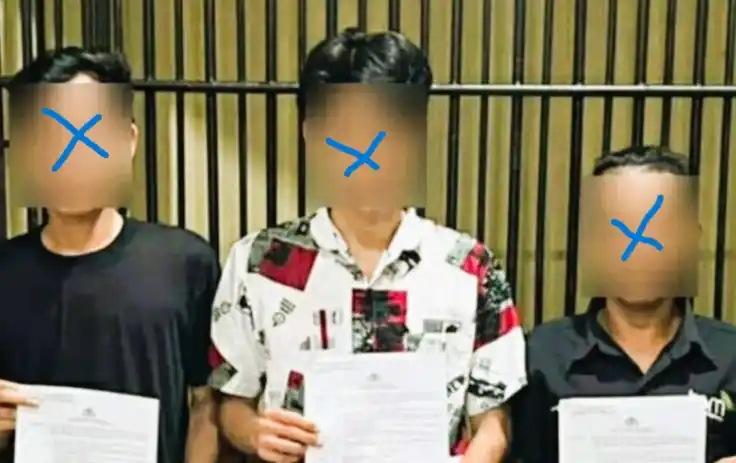 Tiga pelaku TPPO (Foto: Antara)