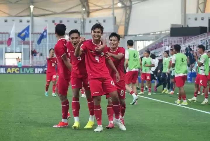 Timnas Indonesia U-23 bergembira saat melesakkan gol ke gawang Australia. [Foto: ANTARA]