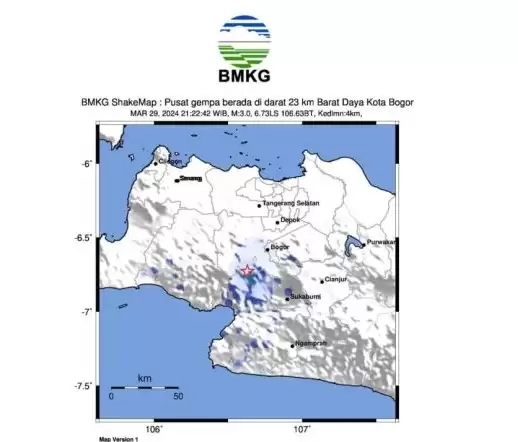 Lokasi Gempa Bogor