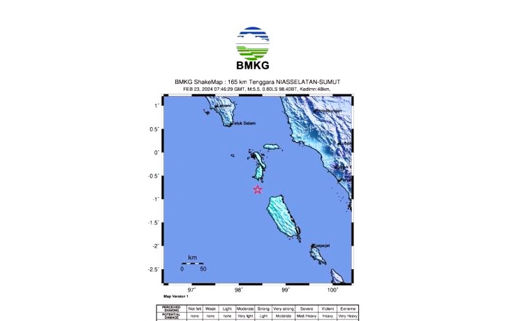 BMKG: Lempeng Indo Australia Picu Gempa M5,6 di Nias Selatan